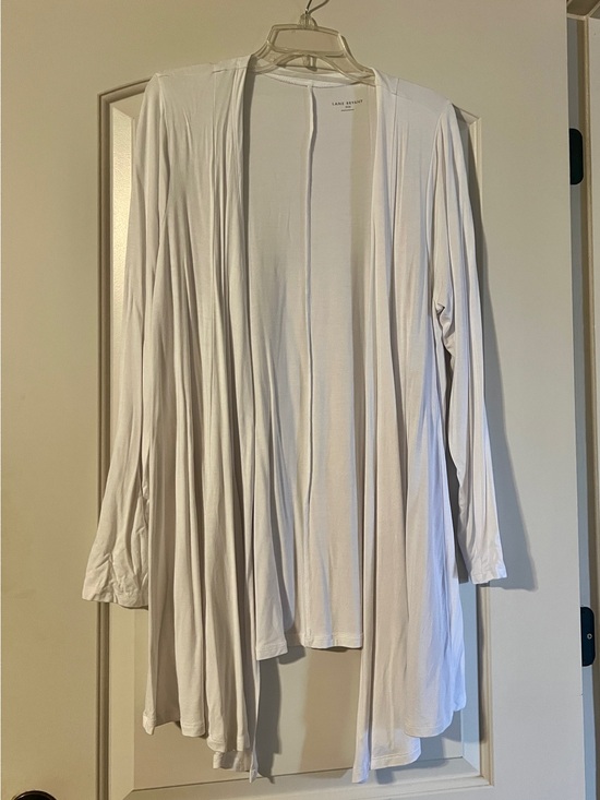 Lane Bryant Sweaters - Lane Bryant White Open-Front Draped Cardigan